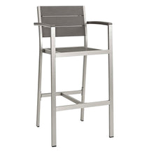 Load image into Gallery viewer, Shore Outdoor Patio Aluminum Dining Set in Silver Gray
