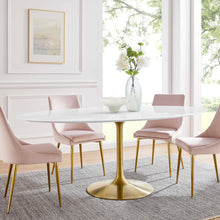 Load image into Gallery viewer, Lippa 78&quot; Oval Wood Dining Table in Gold White
