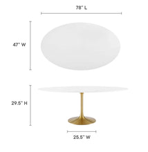 Load image into Gallery viewer, Lippa 78&quot; Oval Wood Dining Table in Gold White
