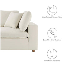 Load image into Gallery viewer, Commix 2 Piece Down Filled Overstuffed Sectional Sofa Set in Light Beige
