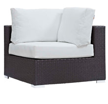 Load image into Gallery viewer, Convene 5 Piece Set Outdoor Patio with Fire Pit in Espresso White
