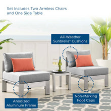 Load image into Gallery viewer, Shore 3 Piece Sunbrella® Fabric Outdoor Patio Aluminum Set
