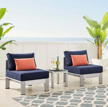 Load image into Gallery viewer, Shore 3 Piece Sunbrella® Fabric Outdoor Patio Aluminum Set
