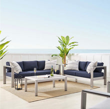 Load image into Gallery viewer, Shore 3 Piece Sunbrella® Fabric Outdoor Patio Aluminum Set
