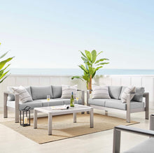 Load image into Gallery viewer, Shore 3 Piece Sunbrella® Fabric Outdoor Patio Aluminum Set
