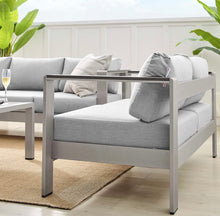 Load image into Gallery viewer, Shore 3 Piece Sunbrella® Fabric Outdoor Patio Aluminum Set
