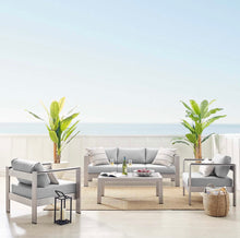 Load image into Gallery viewer, Shore 4 Piece Sunbrella® Fabric Outdoor Patio Aluminum Set
