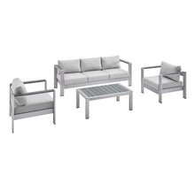 Load image into Gallery viewer, Shore 4 Piece Sunbrella® Fabric Outdoor Patio Aluminum Set
