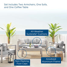 Load image into Gallery viewer, Shore 4 Piece Sunbrella® Fabric Outdoor Patio Aluminum Set
