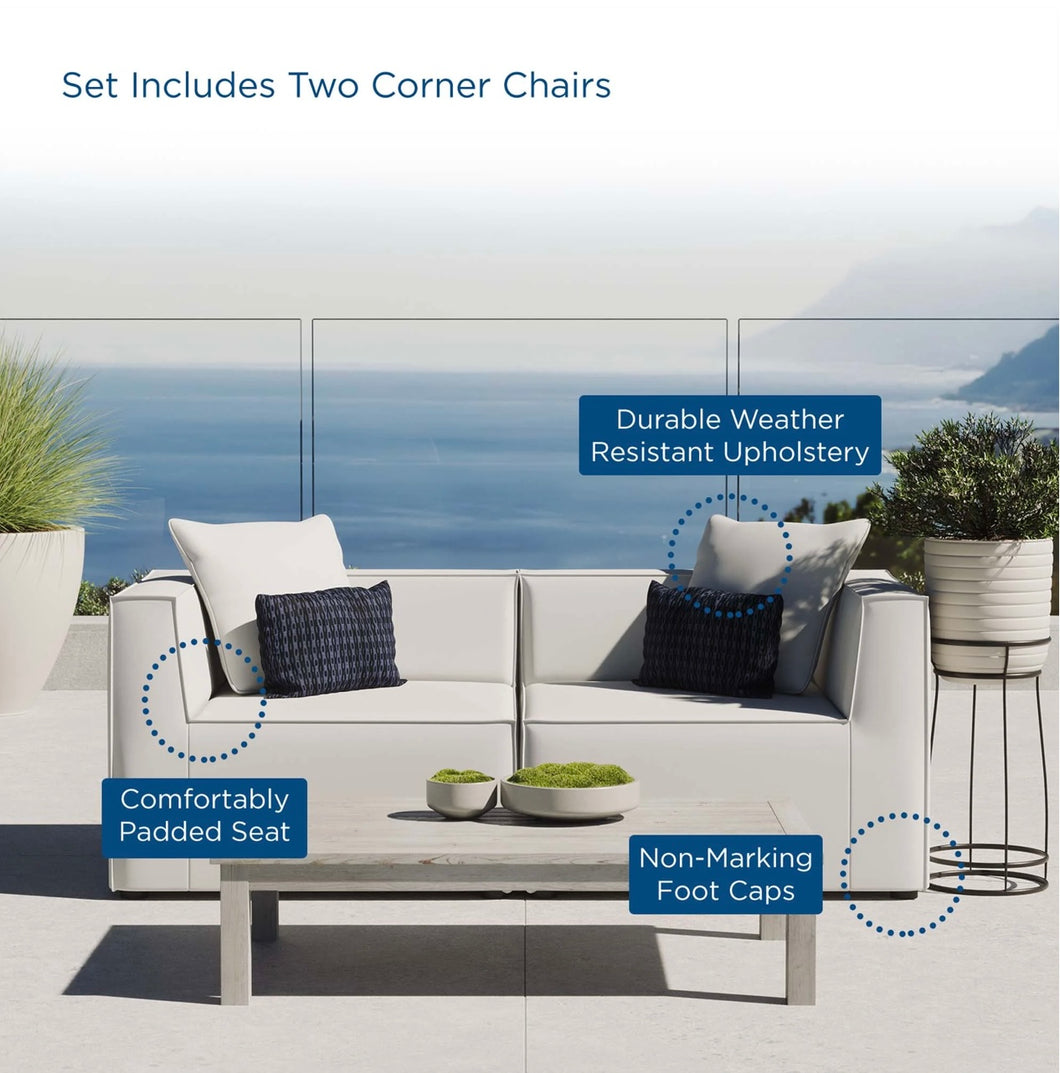 Saybrook 2-Piece Outdoor Patio Upholstered Sectional Sofa Loveseat