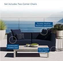Load image into Gallery viewer, Saybrook 2-Piece Outdoor Patio Upholstered Sectional Sofa Loveseat
