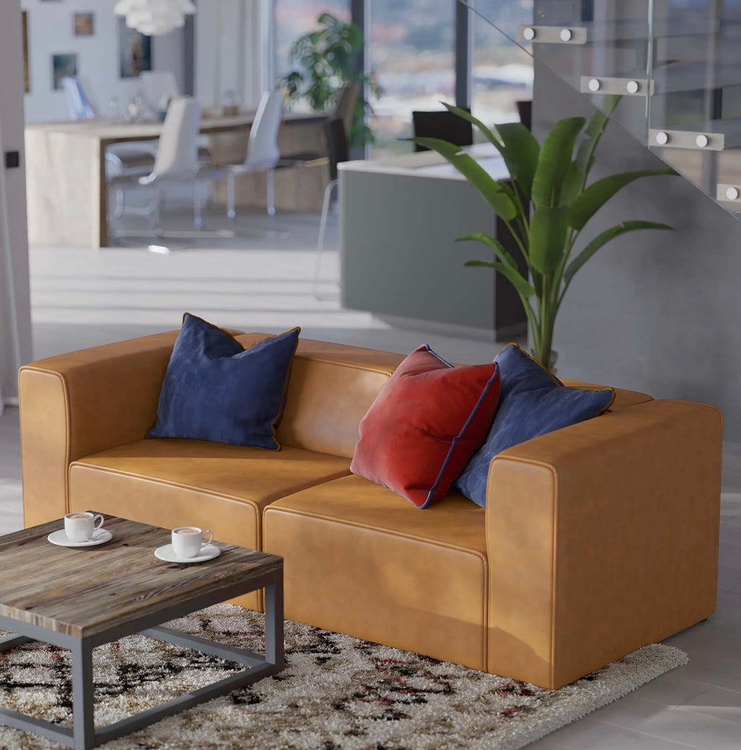 Mingle Vegan Leather Sectional Sofa