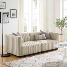 Load image into Gallery viewer, Conjure Channel Tufted Upholstered Fabric Loveseat
