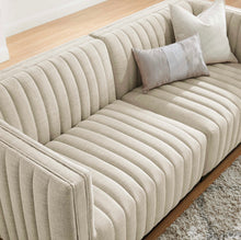 Load image into Gallery viewer, Conjure Channel Tufted Upholstered Fabric Loveseat
