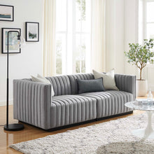 Load image into Gallery viewer, Conjure Channel Tufted Upholstered Fabric Loveseat
