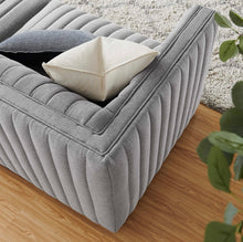Load image into Gallery viewer, Conjure Channel Tufted Upholstered Fabric Loveseat

