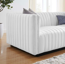 Load image into Gallery viewer, Conjure Channel Tufted Upholstered Fabric Loveseat
