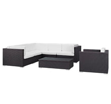 Load image into Gallery viewer, Corona 7 Piece Outdoor Patio Sectional Set in Espresso White
