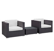Load image into Gallery viewer, Burrow 3 Piece Outdoor Patio Sofa Set in Espresso White
