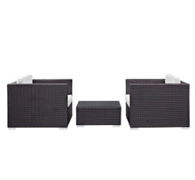 Load image into Gallery viewer, Burrow 3 Piece Outdoor Patio Sofa Set in Espresso White
