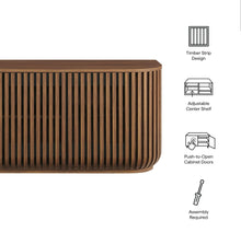 Load image into Gallery viewer, Fortitude 75&quot; Curved Sideboard Storage Cabinet in Walnut
