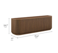 Load image into Gallery viewer, Fortitude 75&quot; Curved Sideboard Storage Cabinet in Walnut
