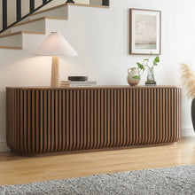 Load image into Gallery viewer, Fortitude 75&quot; Curved Sideboard Storage Cabinet in Walnut
