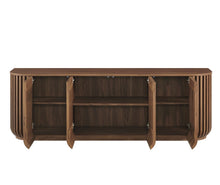 Load image into Gallery viewer, Fortitude 75&quot; Curved Sideboard Storage Cabinet in Walnut
