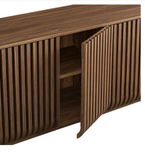 Load image into Gallery viewer, Fortitude 75&quot; Curved Sideboard Storage Cabinet in Walnut
