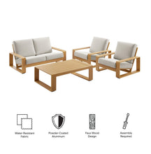 Load image into Gallery viewer, Lirienne 4-Piece Outdoor Patio Aluminum Faux Wood Furniture Set
