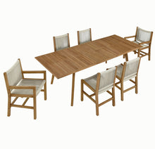Load image into Gallery viewer, Vienna Outdoor Patio Teak and Rope Dining Set
