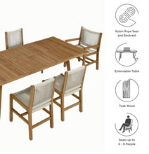 Load image into Gallery viewer, Vienna Outdoor Patio Teak and Rope Dining Set
