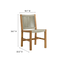 Load image into Gallery viewer, Vienna 5-Piece Outdoor Patio Teak and Rope Dining Set with Armless Chairs
