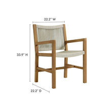 Load image into Gallery viewer, Vienna 5-Piece Outdoor Patio Teak and Rope Dining Set with Armless Chairs

