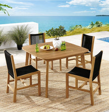 Load image into Gallery viewer, Vienna 5-Piece Outdoor Patio Teak and Rope Dining Set with Armless Chairs
