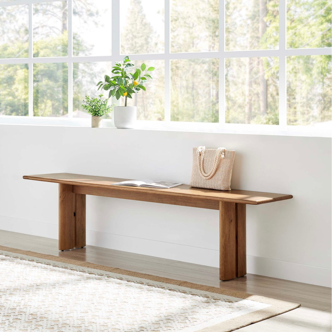 Amistad Wood Bench in Walnut