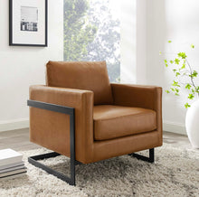 Load image into Gallery viewer, Posse Vegan Leather Accent Chair in Black Tan
