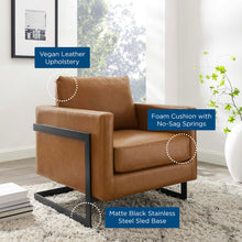 Load image into Gallery viewer, Posse Vegan Leather Accent Chair in Black Tan
