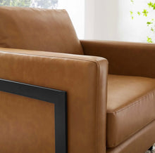 Load image into Gallery viewer, Posse Vegan Leather Accent Chair in Black Tan

