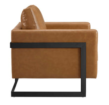 Load image into Gallery viewer, Posse Vegan Leather Accent Chair in Black Tan
