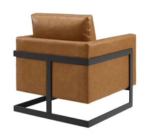 Load image into Gallery viewer, Posse Vegan Leather Accent Chair in Black Tan
