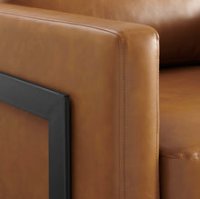 Load image into Gallery viewer, Posse Vegan Leather Accent Chair in Black Tan
