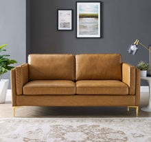 Load image into Gallery viewer, Kaiya Vegan Leather Sofa in Tan
