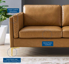 Load image into Gallery viewer, Kaiya Vegan Leather Sofa in Tan
