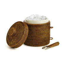 Load image into Gallery viewer, Burma Rattan Ice Box &amp; Tongs

