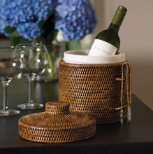 Load image into Gallery viewer, Burma Rattan Ice Box &amp; Tongs

