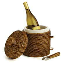 Load image into Gallery viewer, Burma Rattan Ice Box &amp; Tongs
