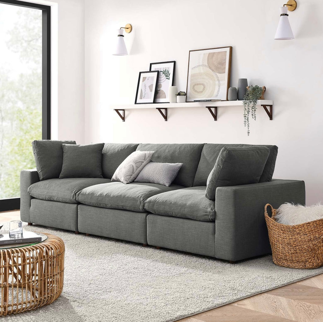 Commix  Down Filled Overstuffed 3 Piece Sectional Sofa Set