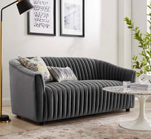 Load image into Gallery viewer, Announce Performance Velvet Channel Tufted Loveseat

