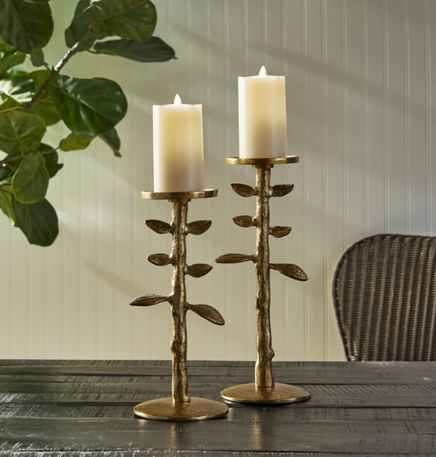 BRIER CANDLE STANDS, SET OF 2